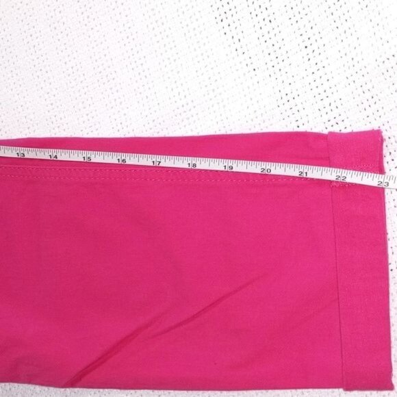 Jones New York Jean Pink Slimming Feature Cuffed Zip Jean Sz 4 Capris w Pockets - Picture 6 of 9